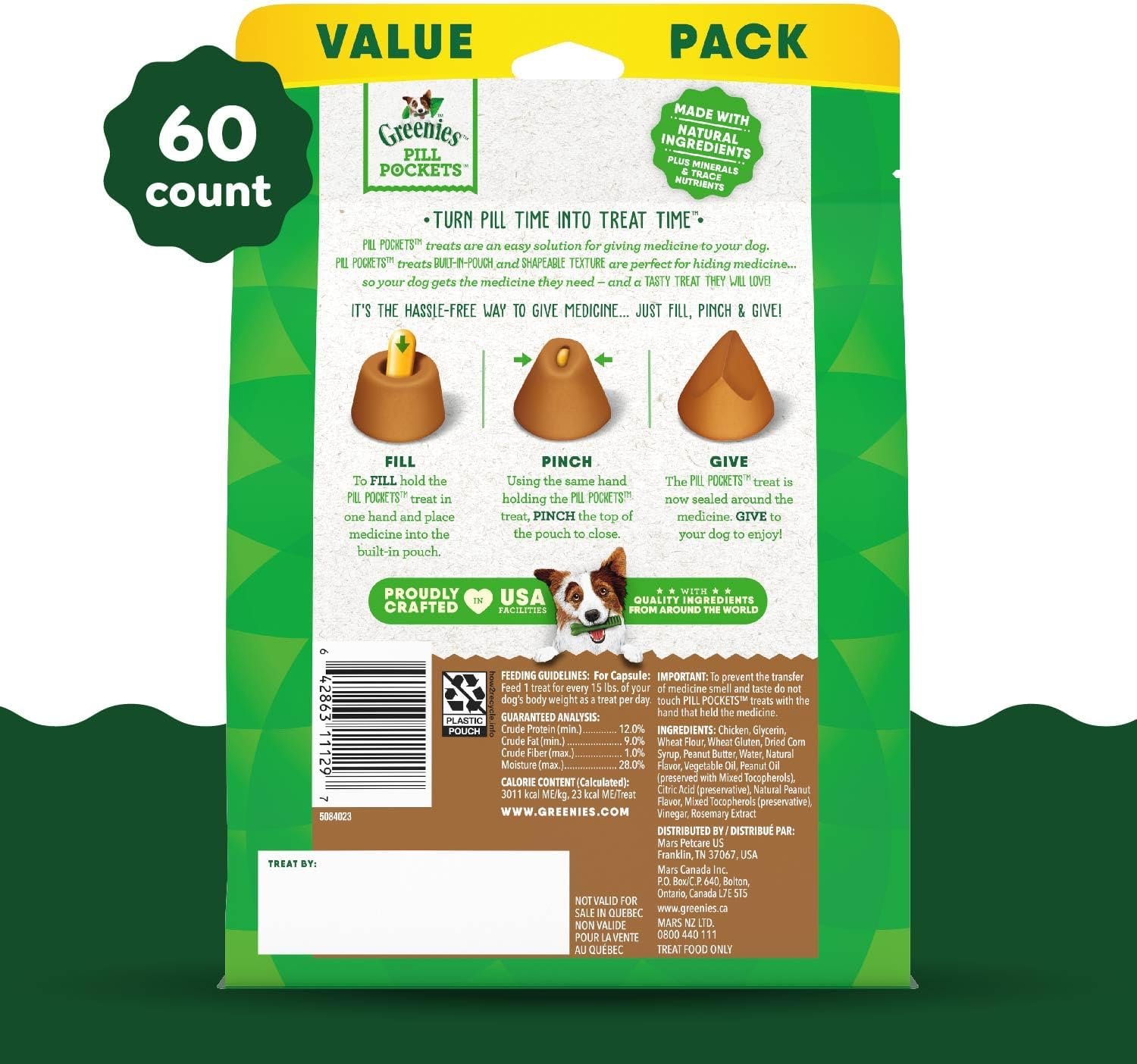 1727611906 712 Greenies Pill Pockets for Dogs Natural Soft Treats with Real