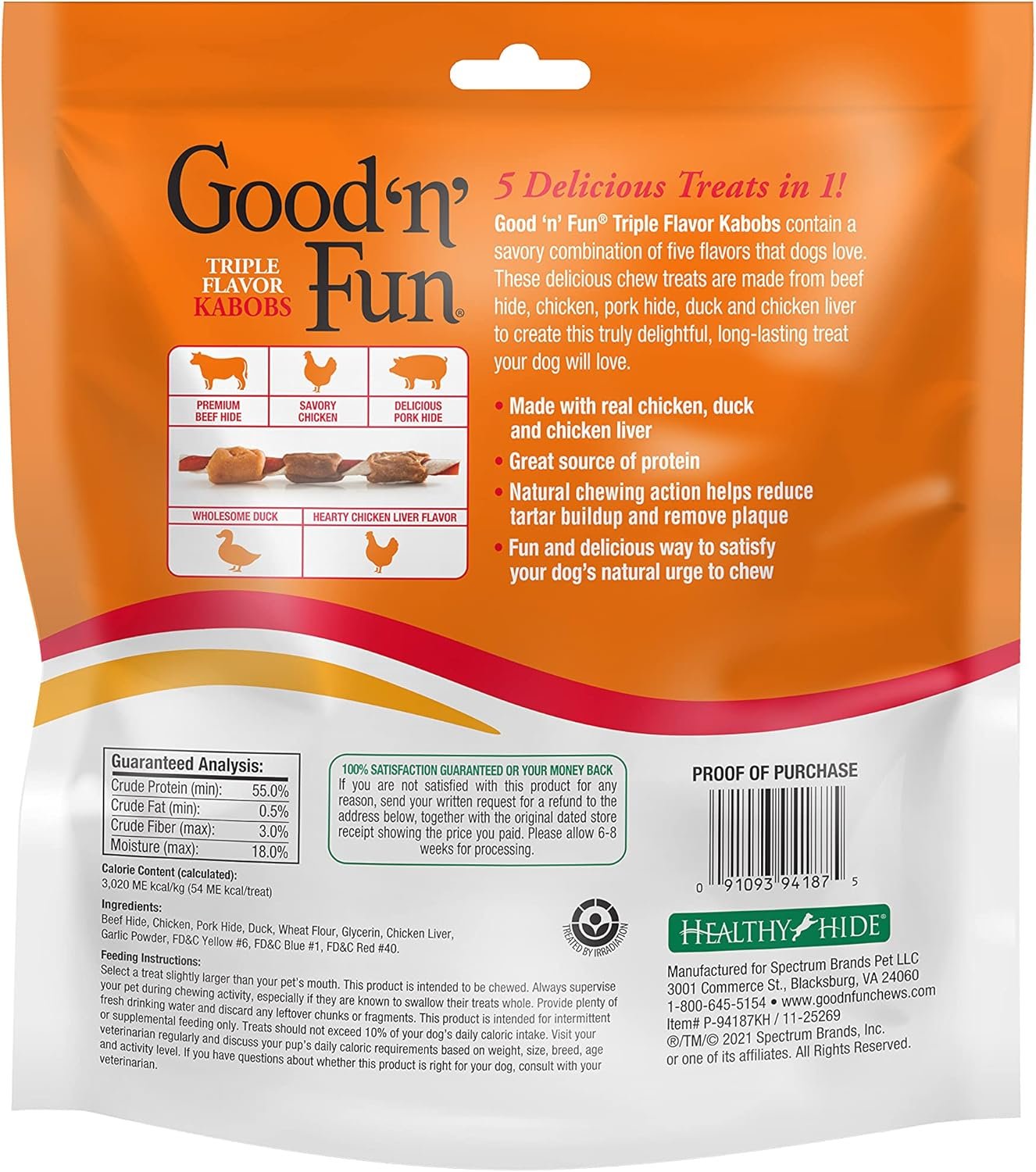 1727714971 471 GoodNFun Triple Flavor Rawhide Kabobs for Dogs 15 lbs Single