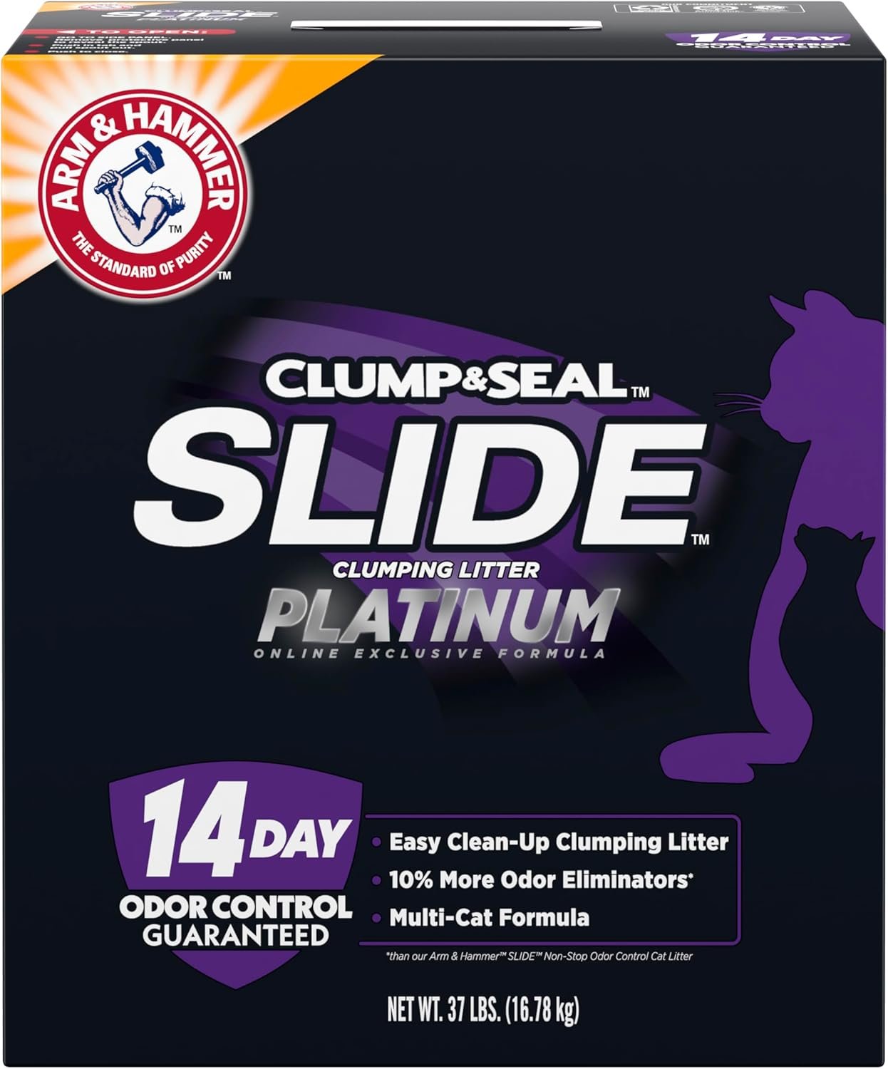 Arm Hammer Platinum SLIDE Multi Cat Clumping Litter 37 lbs