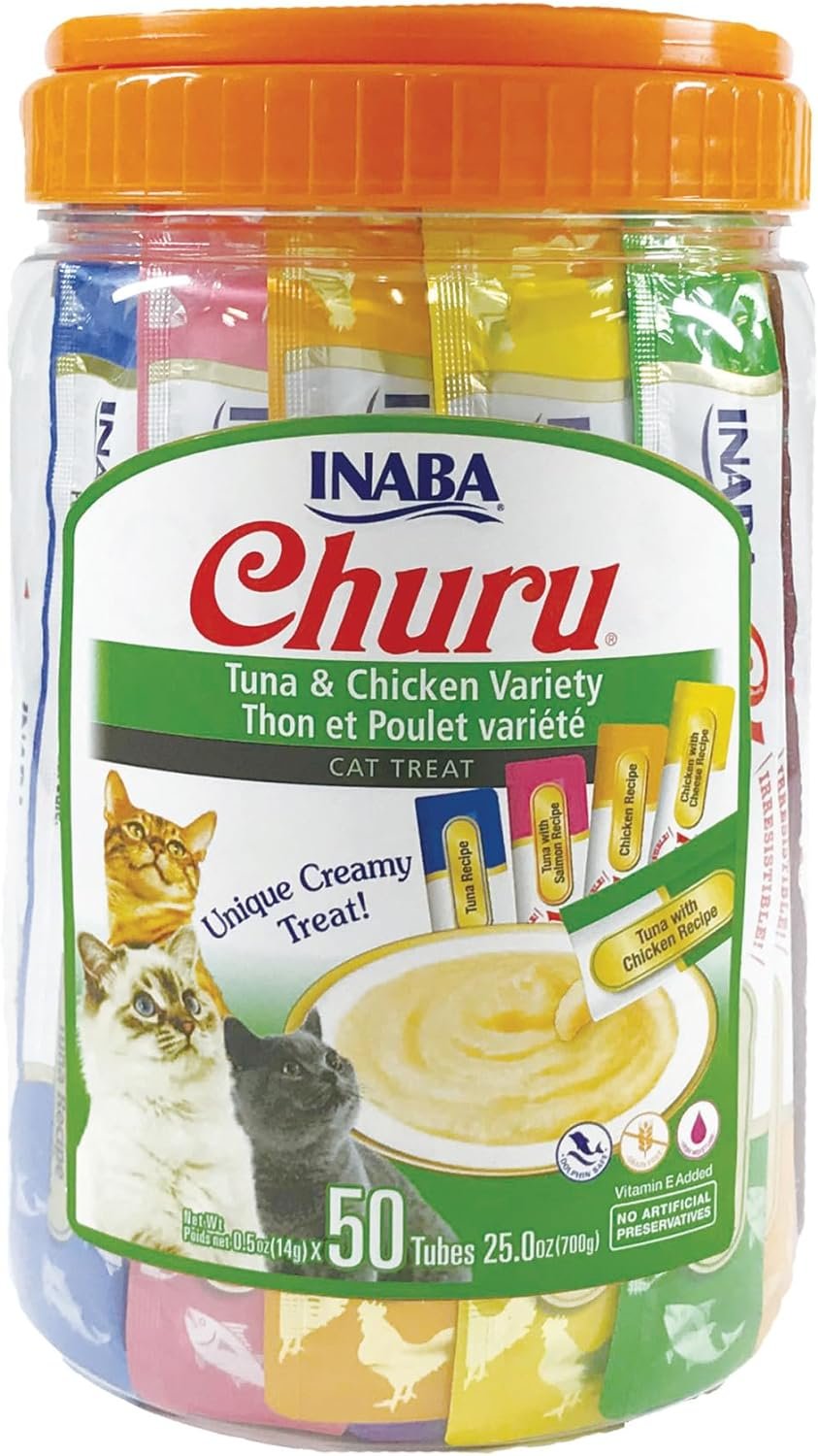 INABA Churu Cat Treats Grain Free Lickable Squeezable Creamy
