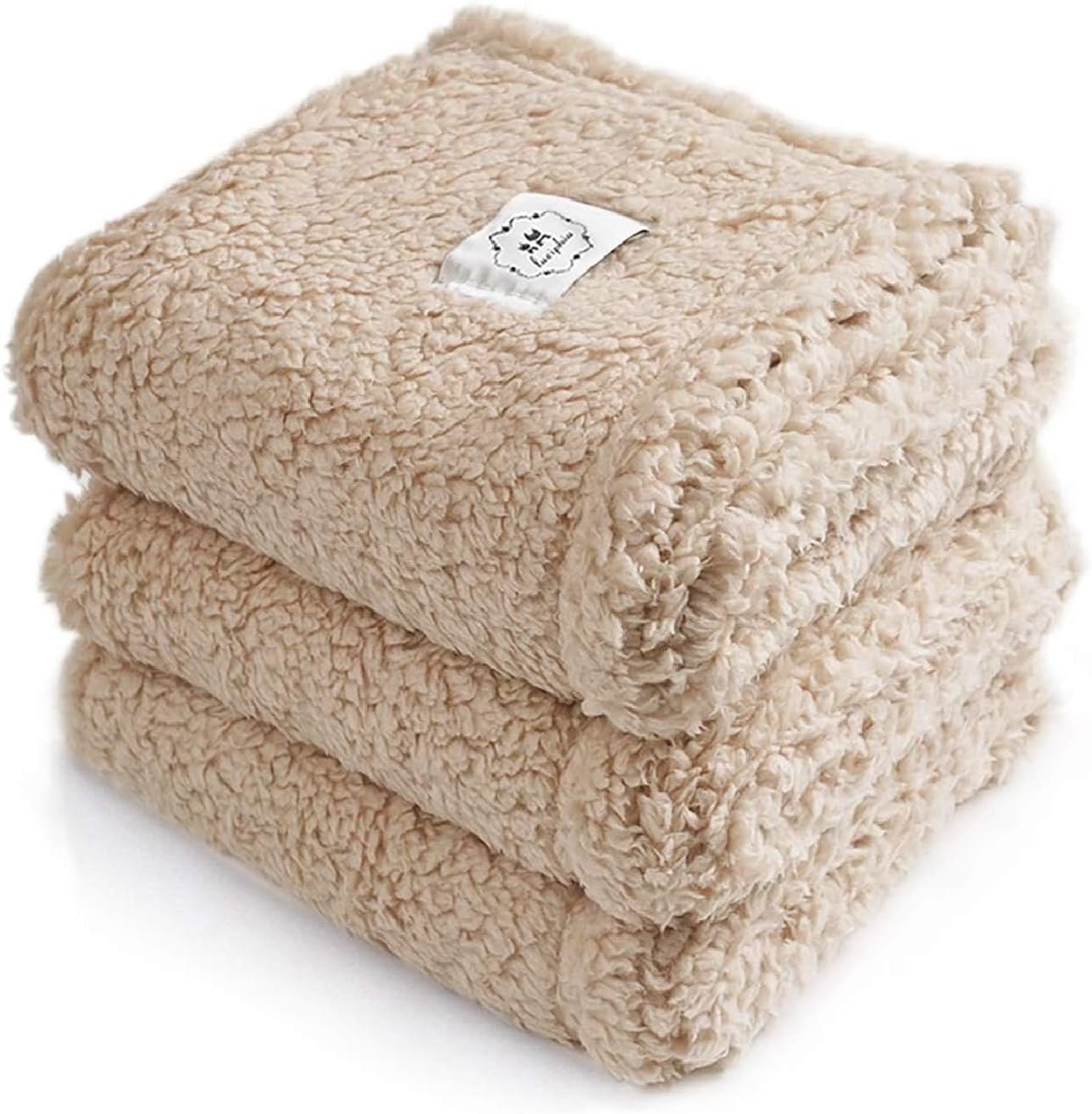 1 Pack of 3 Fluffy Premium Fleece Calming Blankets for