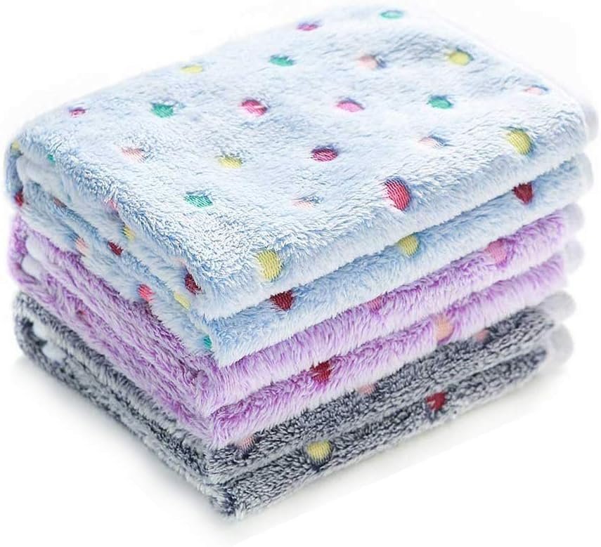 1 Pack of 3 Super Soft Dot Pattern Pet Blankets