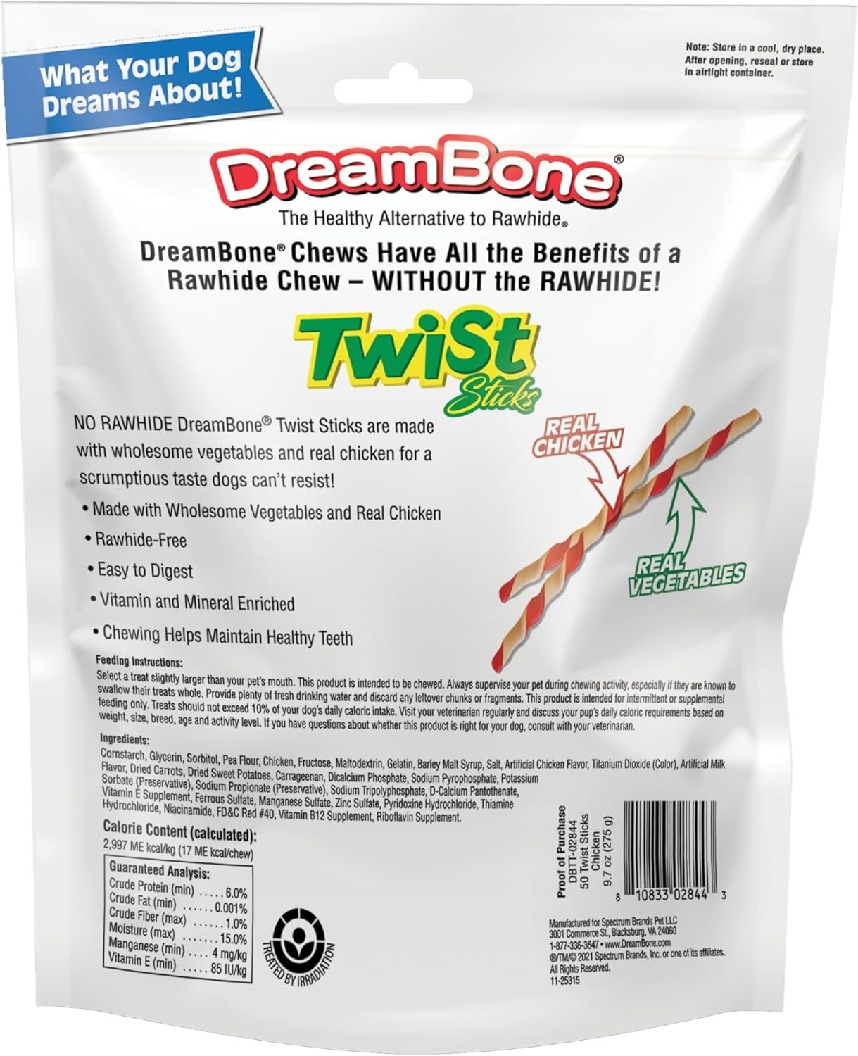 1727788318 838 DreamBone Twist Sticks for Dogs – Real Chicken Rawhide Free Chews
