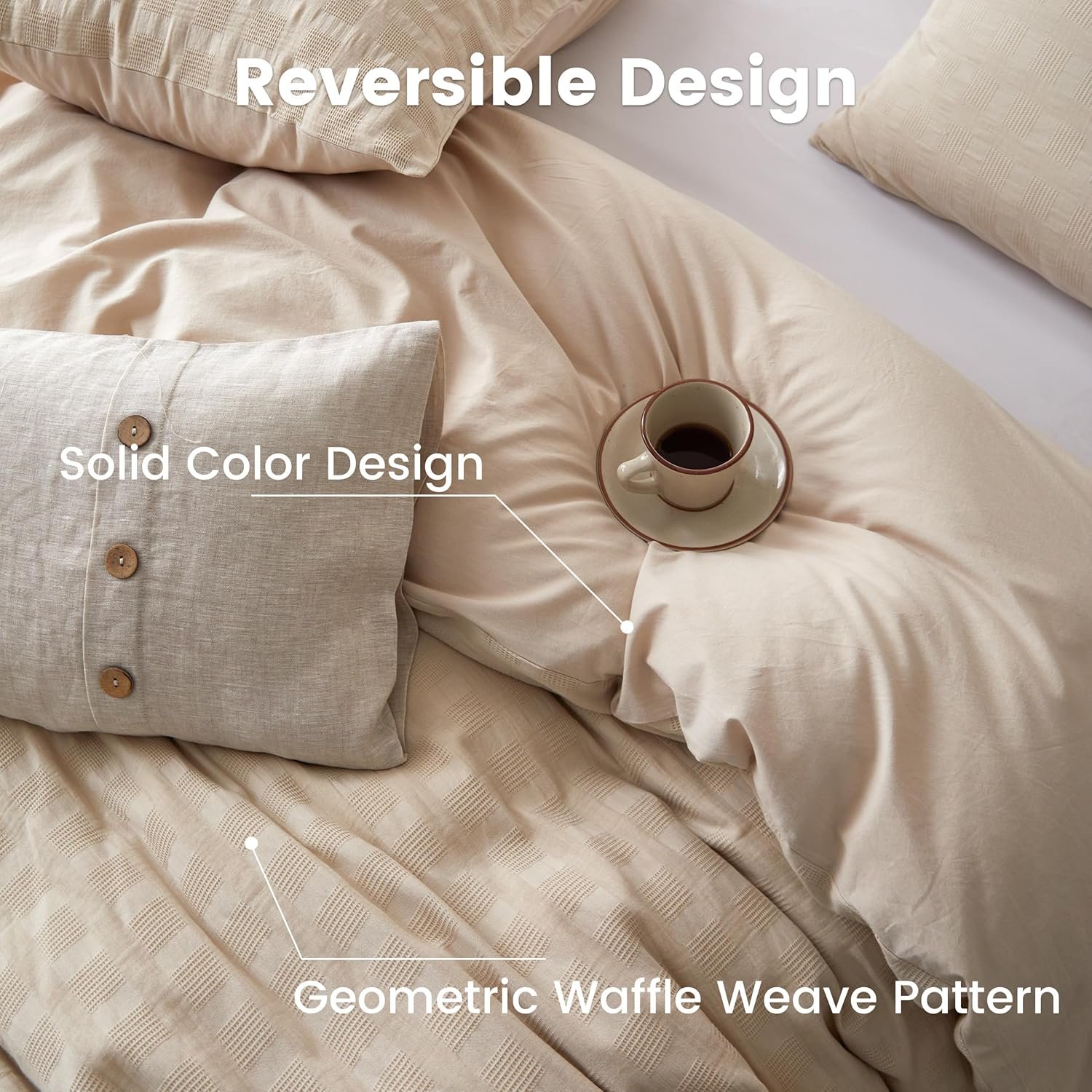 1728572658 483 BISELINA 100 Cotton Waffle Weave Duvet Cover Set – 3