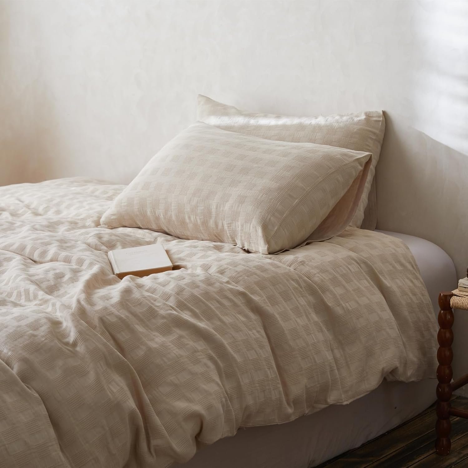1728572659 60 BISELINA 100 Cotton Waffle Weave Duvet Cover Set – 3