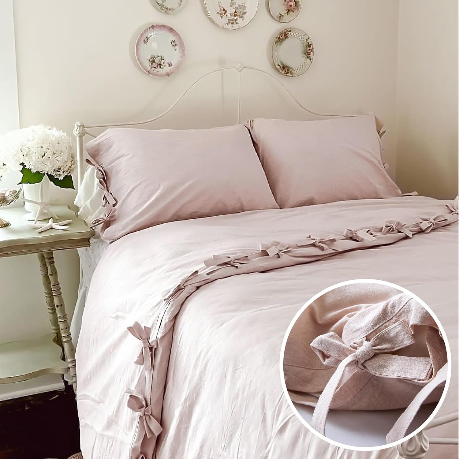1728579967 547 BISELINA 100 Washed Cotton Duvet Cover Set 3 Pieces with