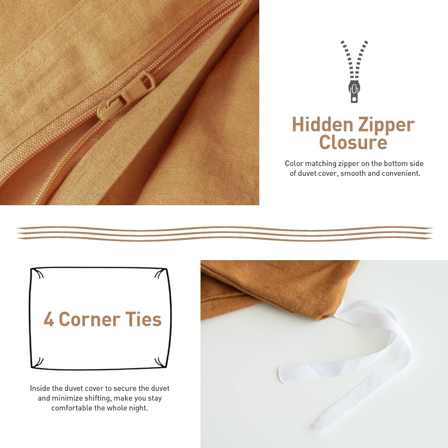 1728587778 231 BISELINA Queen Size French Linen Duvet Cover Set 3