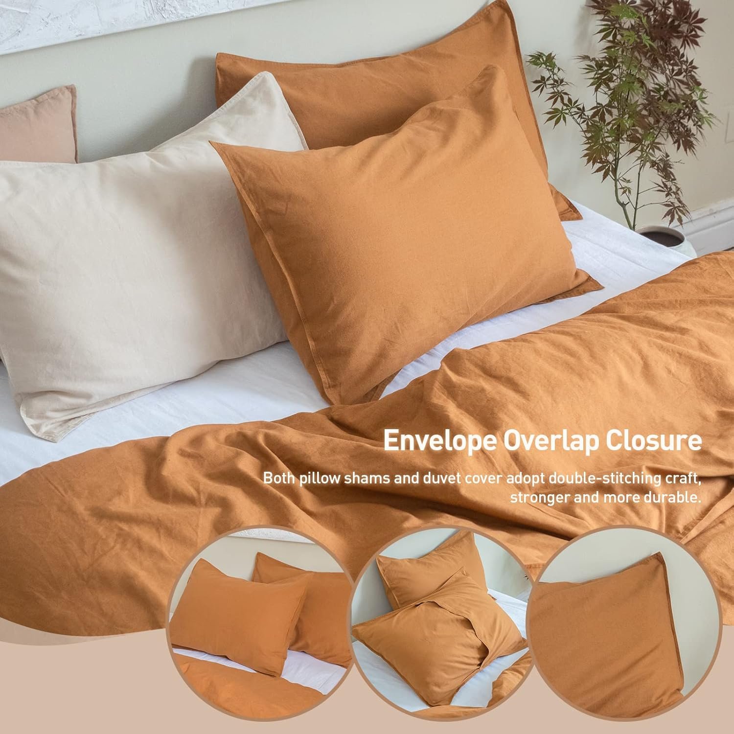 1728587778 939 BISELINA Queen Size French Linen Duvet Cover Set 3