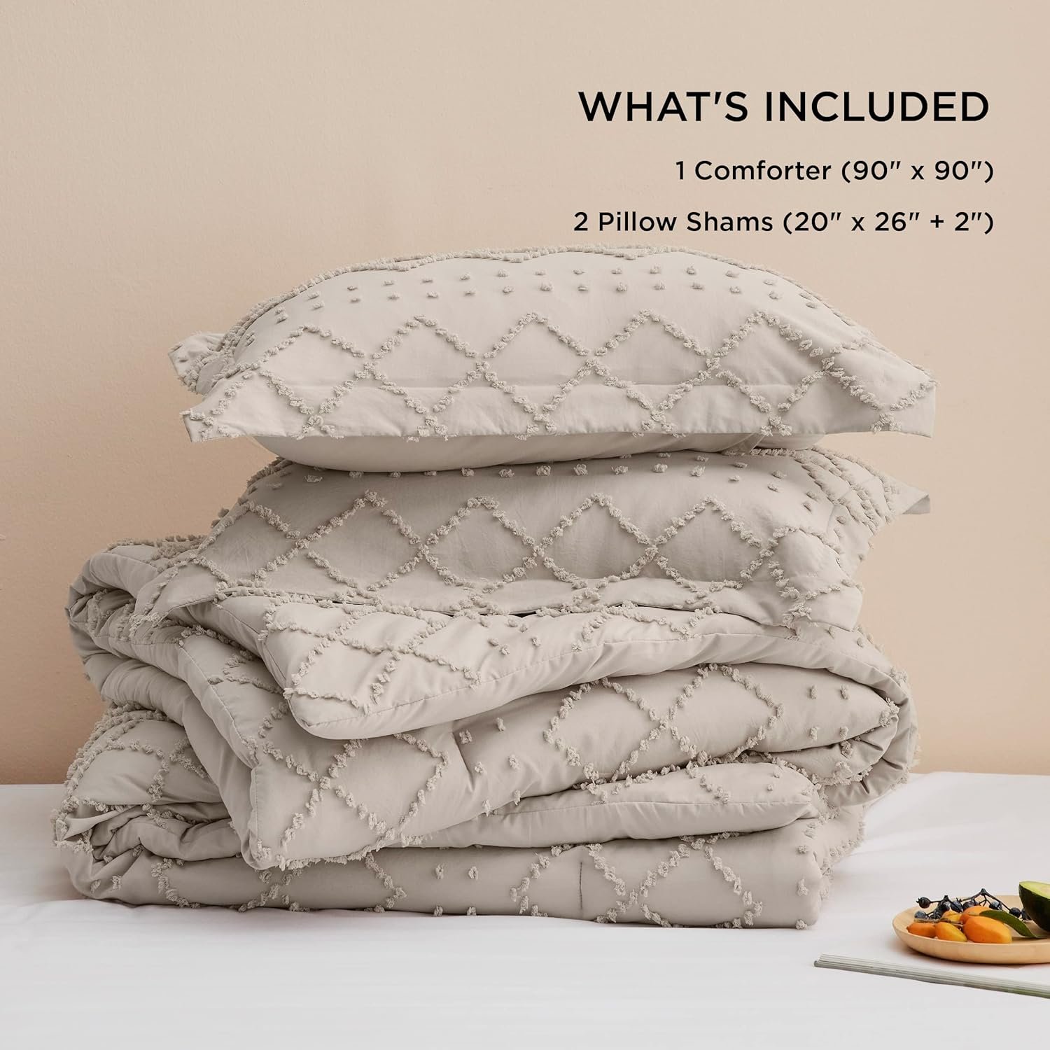 1728607627 528 Bedsure Queen Comforter Set Linen Boho Tufted Shabby Chic