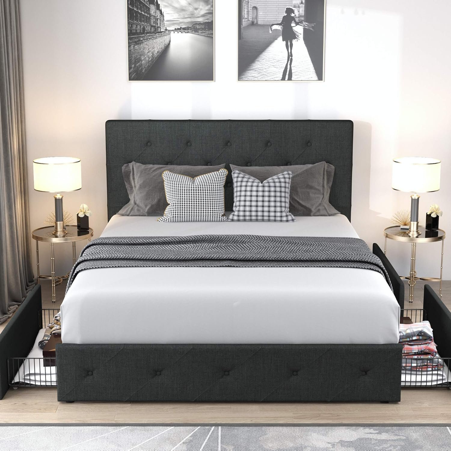 1728627646 241 Allewie Full Size Upholstered Platform Bed Frame with 4 Storage