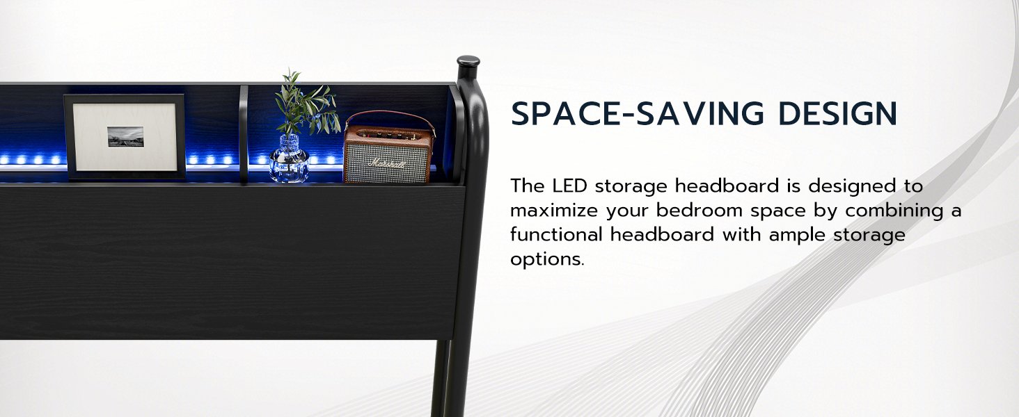 LED Storage Headboard