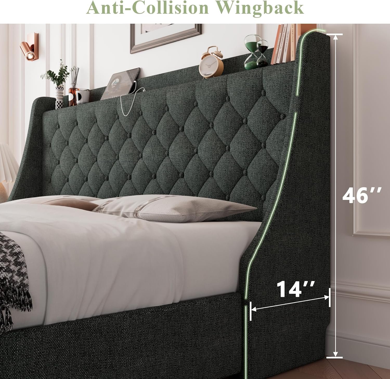 1728675471 183 Feonase Upholstered Queen Bed Frame with 4 Storage Drawers and