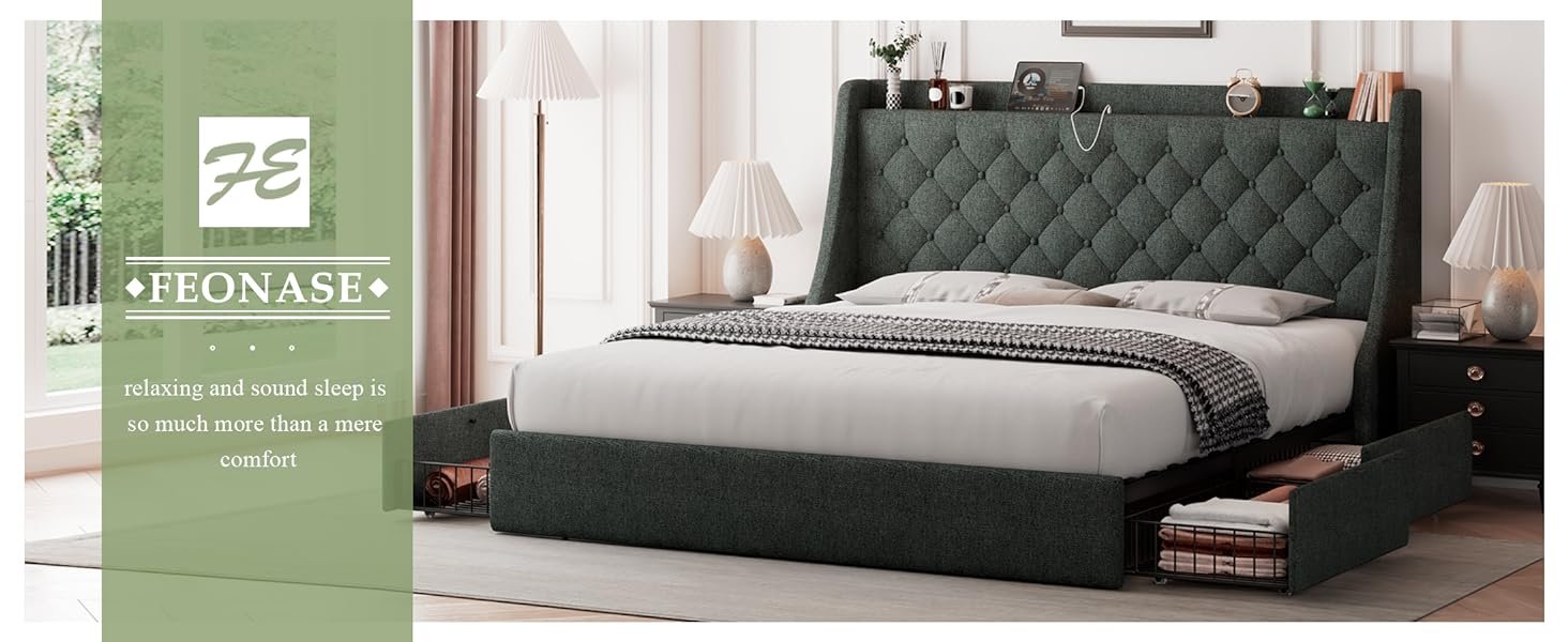 bed frame with storage