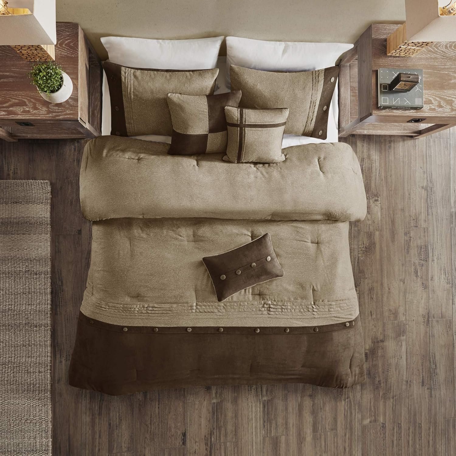 1728683223 651 Madison Park Boone Rustic Brown Cozy Comforter Set