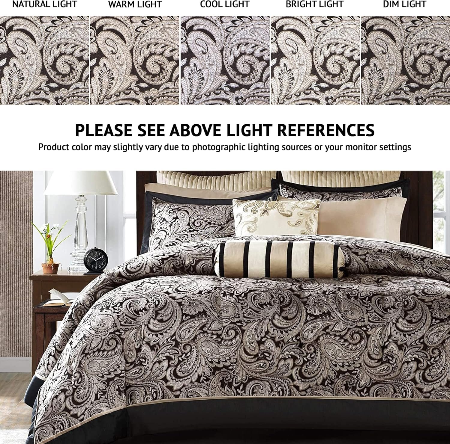 1728702760 782 Madison Park Aubrey 12 Piece Cozy Comforter Set in Black