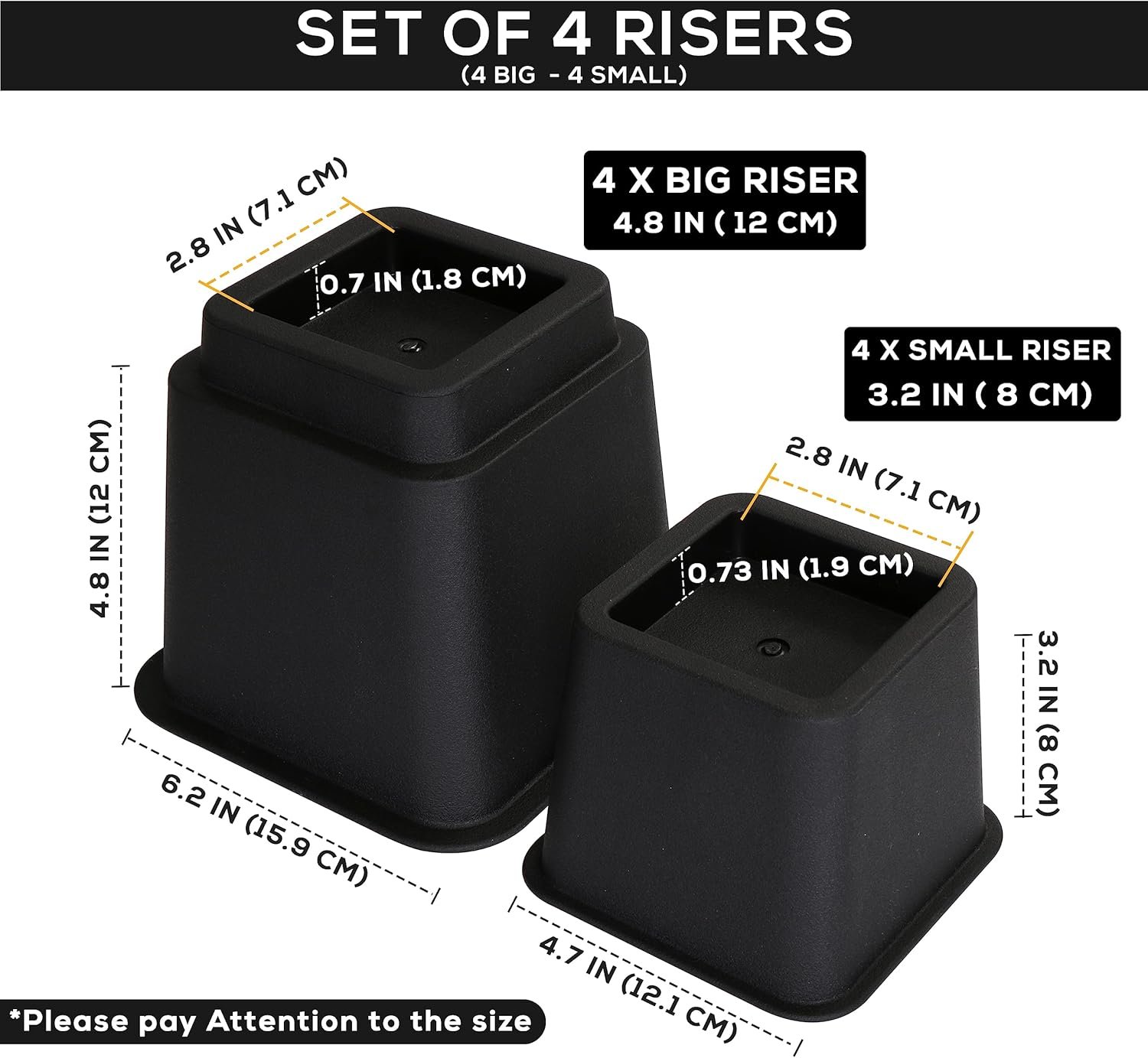 1728716033 82 Utopia Bedding Adjustable Bed Risers Heavy Duty Elevation Options of