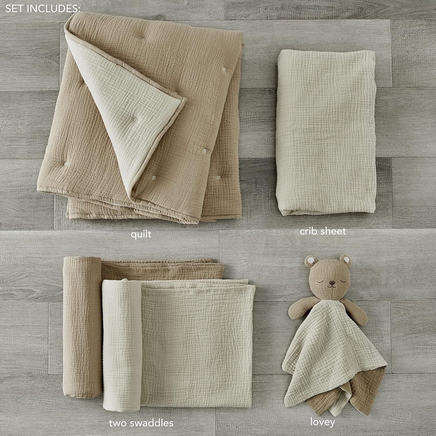 1728797405 401 Levtex Baby Cloud Muslin Crib Bedding Set Cacao and