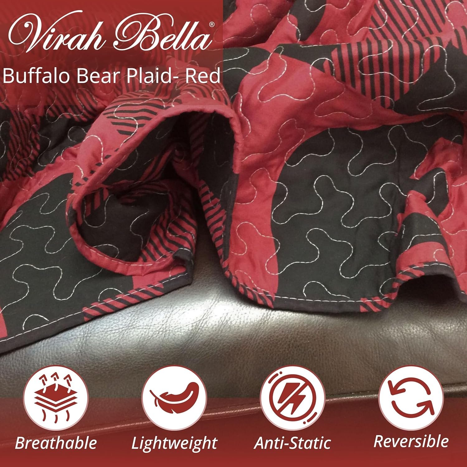 1728814945 839 Virah Bella 3 Piece King Lodge Quilt Bedding Set Buffalo