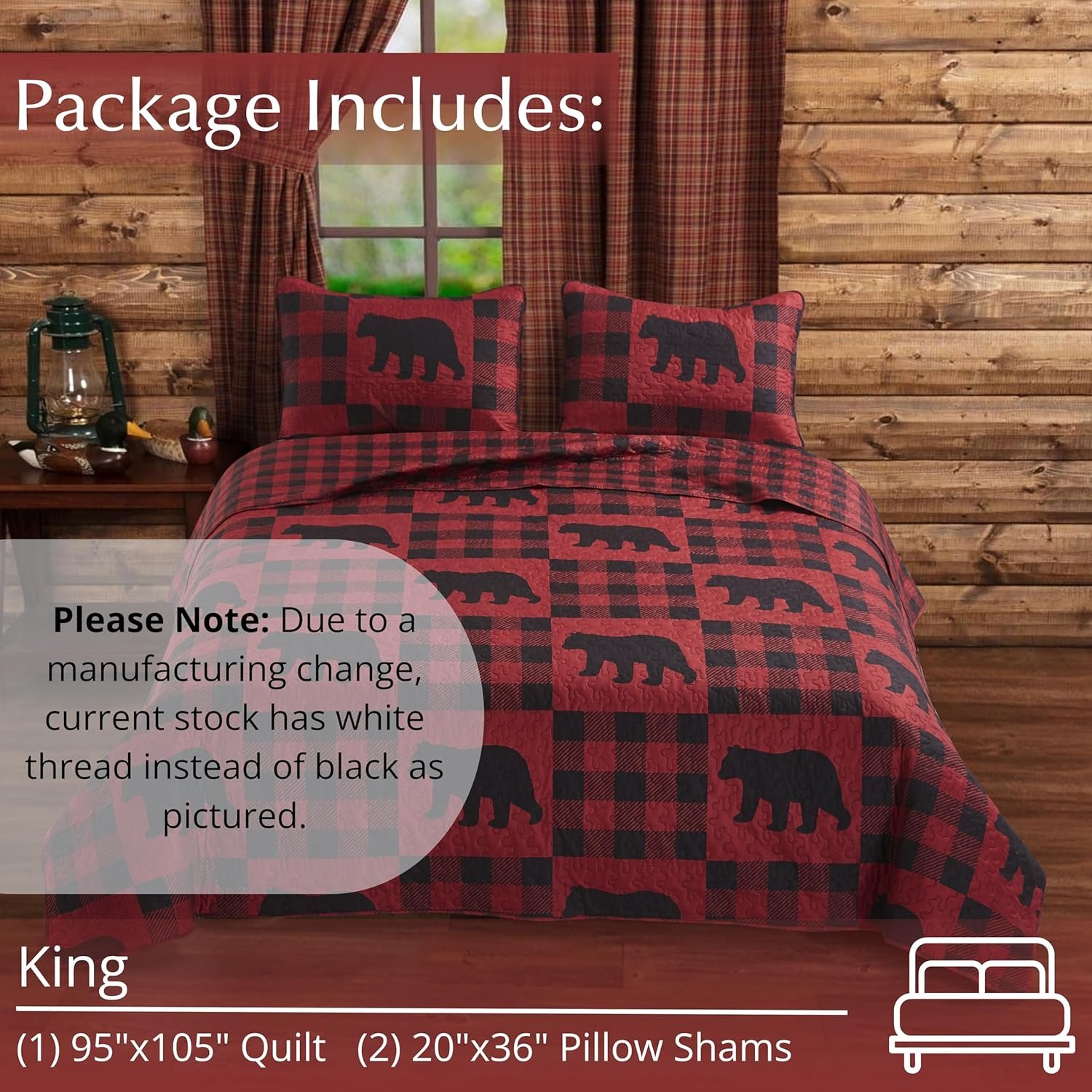 1728814945 960 Virah Bella 3 Piece King Lodge Quilt Bedding Set Buffalo