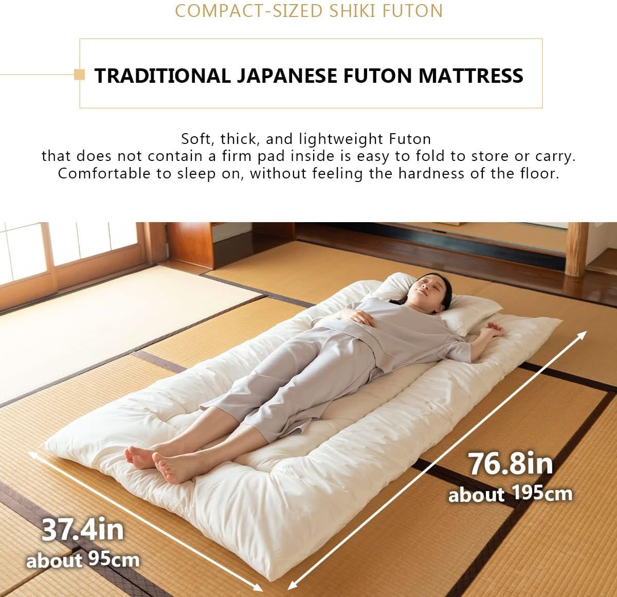1728825074 205 EMOOR Compact Japanese Futon Set Mattress Comforter Pillow