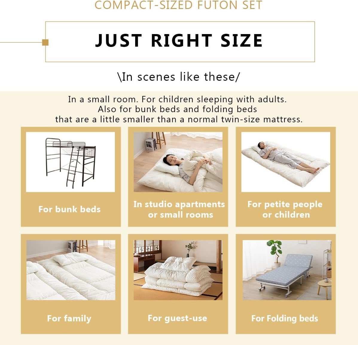 1728825074 417 EMOOR Compact Japanese Futon Set Mattress Comforter Pillow