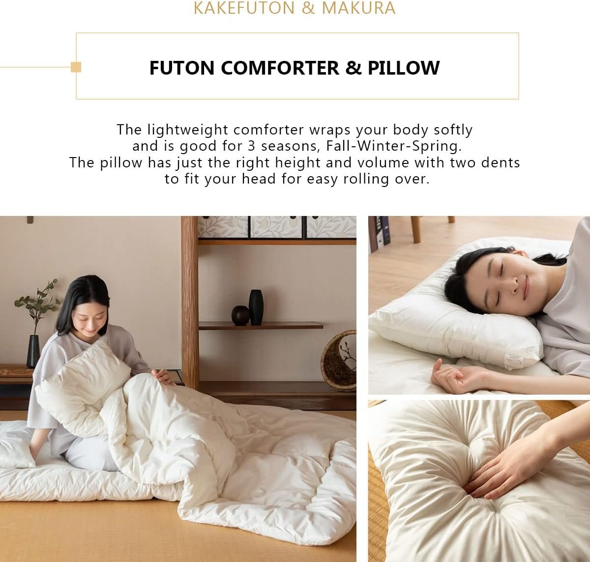 1728825074 667 EMOOR Compact Japanese Futon Set Mattress Comforter Pillow