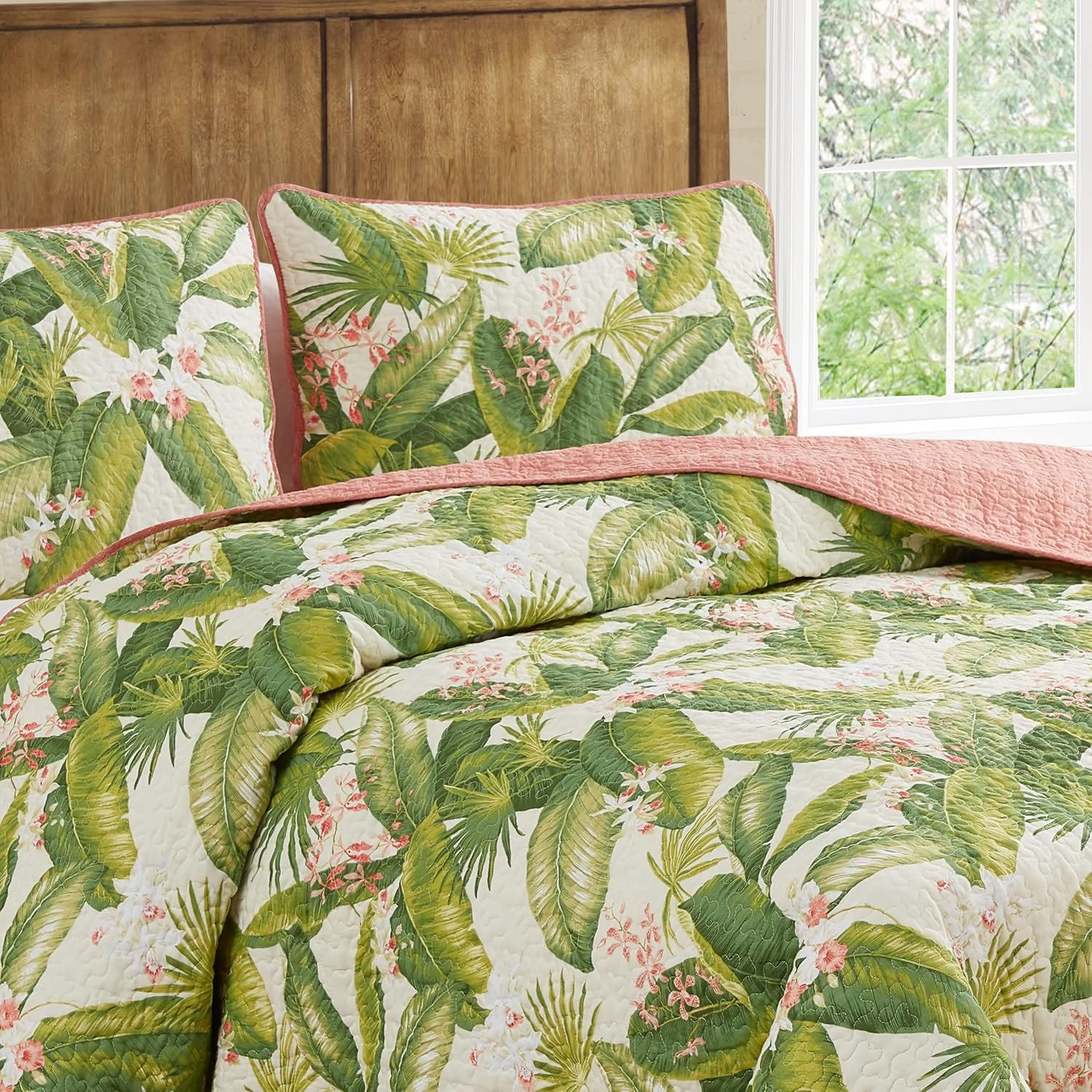 1728845022 18 Tommy Bahama King Quilt Set Reversible Cotton Bedding with