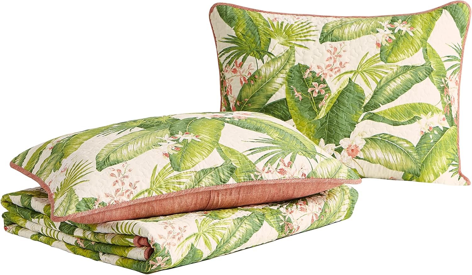 1728845023 681 Tommy Bahama King Quilt Set Reversible Cotton Bedding with