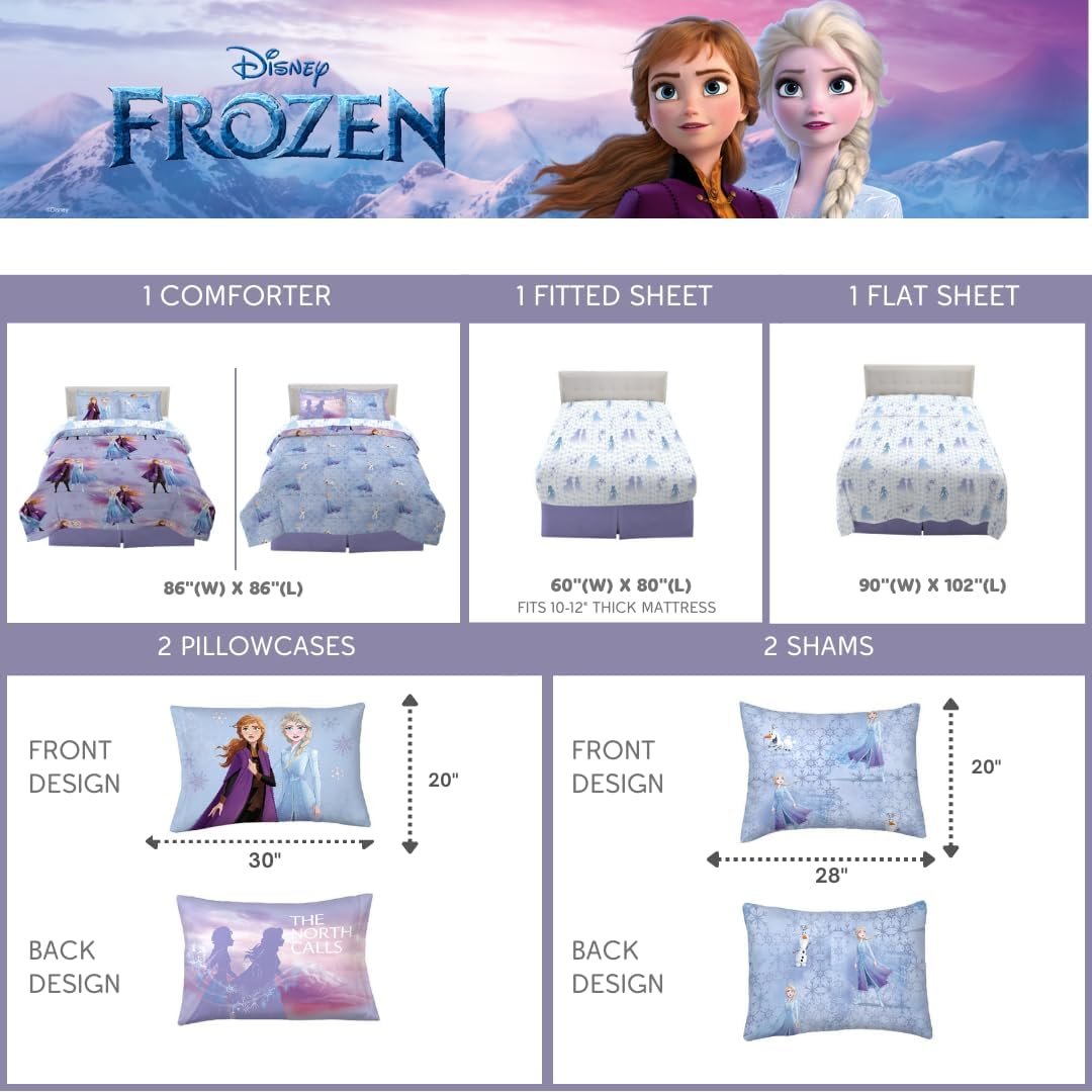 Franco Disney Frozen 2 Kids Bedding Set - Super Soft 7-Piece Queen Comforter and Sheet Set with Sham (Official Licensed Product) 5 1728863383 242 Franco Disney Frozen 2 Kids Bedding Set Super Soft