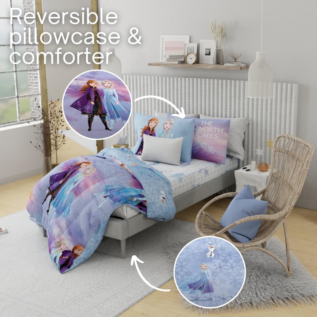 Franco Disney Frozen 2 Kids Bedding Set - Super Soft 7-Piece Queen Comforter and Sheet Set with Sham (Official Licensed Product) 3 1728863383 500 Franco Disney Frozen 2 Kids Bedding Set Super Soft