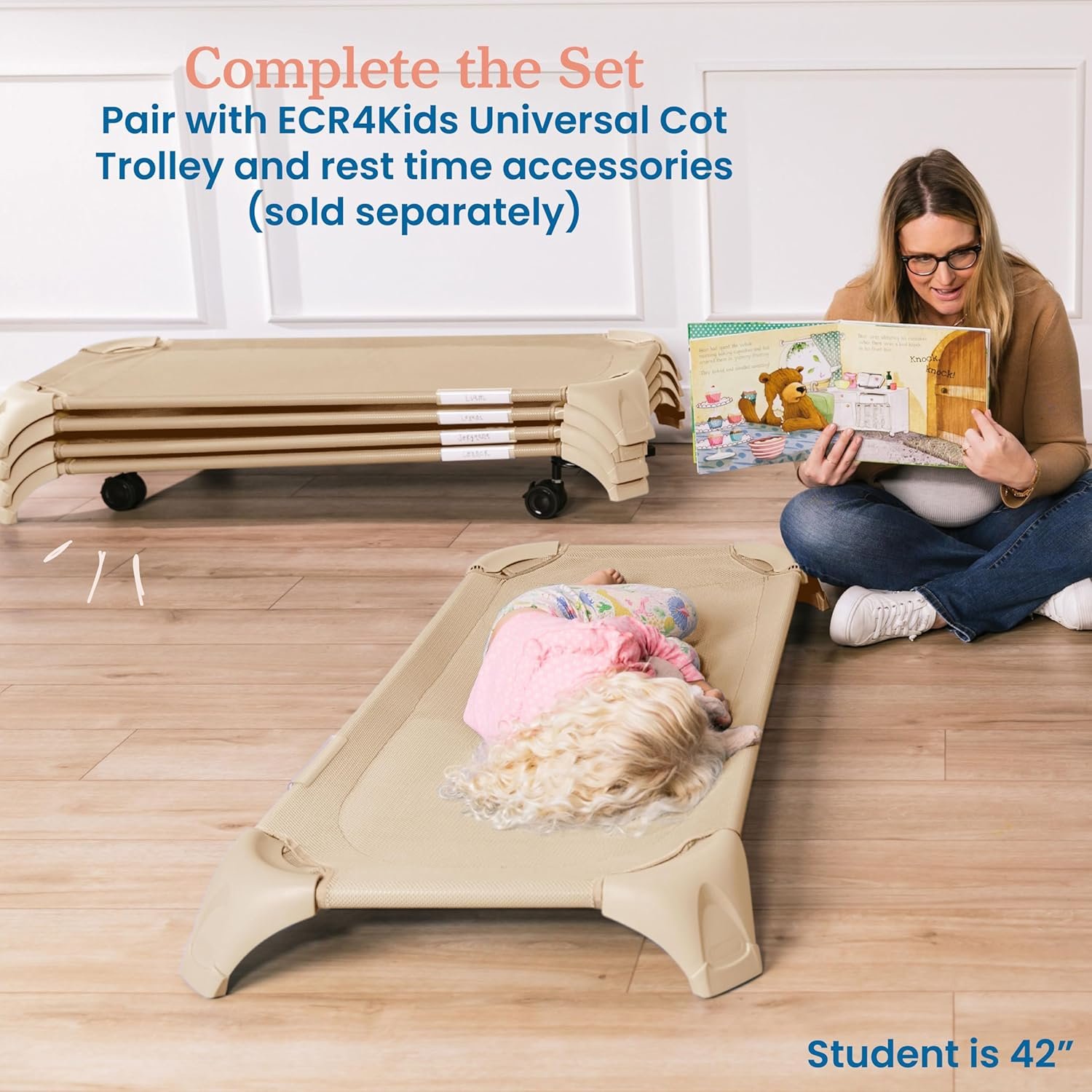 1728922696 767 ECR4Kids Stackable Cozy Cots with Storage for Classrooms Sand