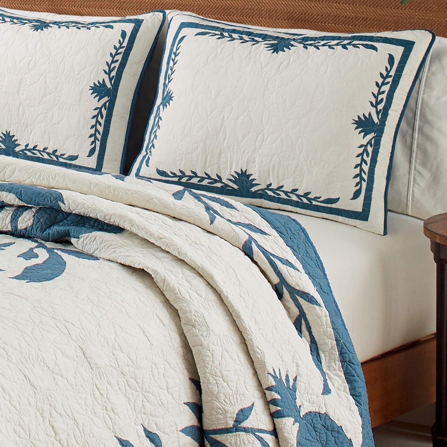 Tommy Bahama Aloha Pineapple Blue Queen Quilt - Soft Cotton Bedding for Coastal Home Decor, Oeko-Tex Certified 2 1728931677 519 Tommy Bahama Aloha Pineapple Blue Queen Quilt Soft Cotton