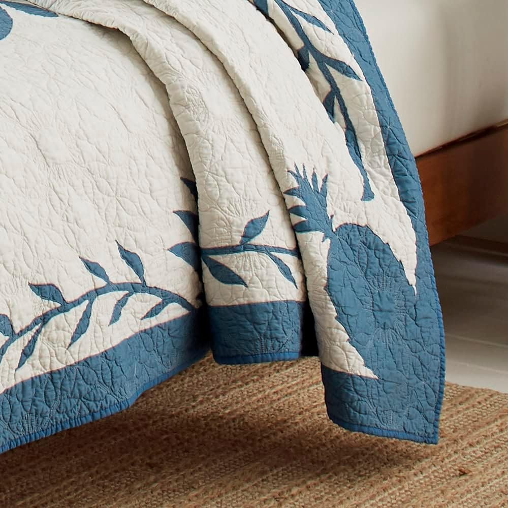 Tommy Bahama Aloha Pineapple Blue Queen Quilt - Soft Cotton Bedding for Coastal Home Decor, Oeko-Tex Certified 5 1728931678 107 Tommy Bahama Aloha Pineapple Blue Queen Quilt Soft Cotton