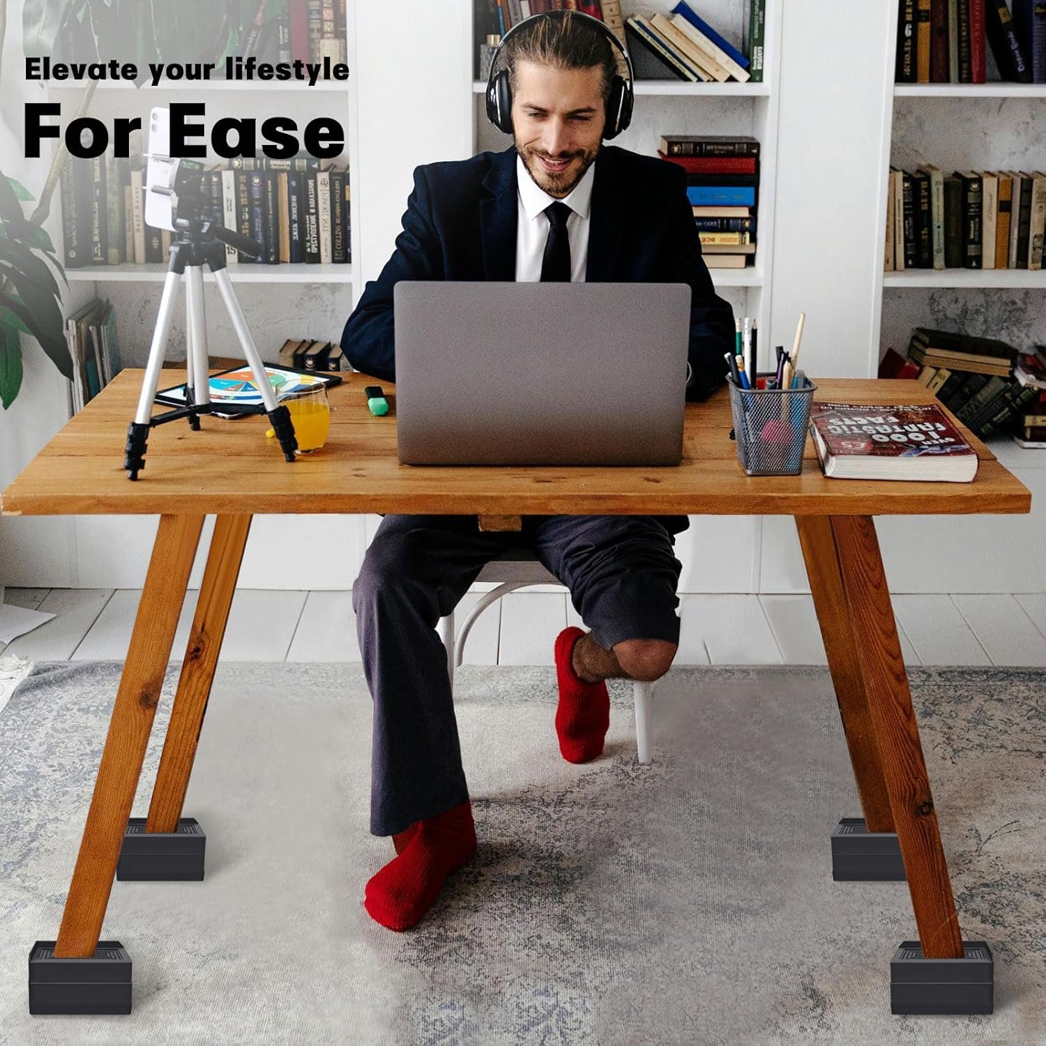 1728949657 430 Heavy Duty 3 Inch Adjustable Rectangle Bed Risers – Supports up to