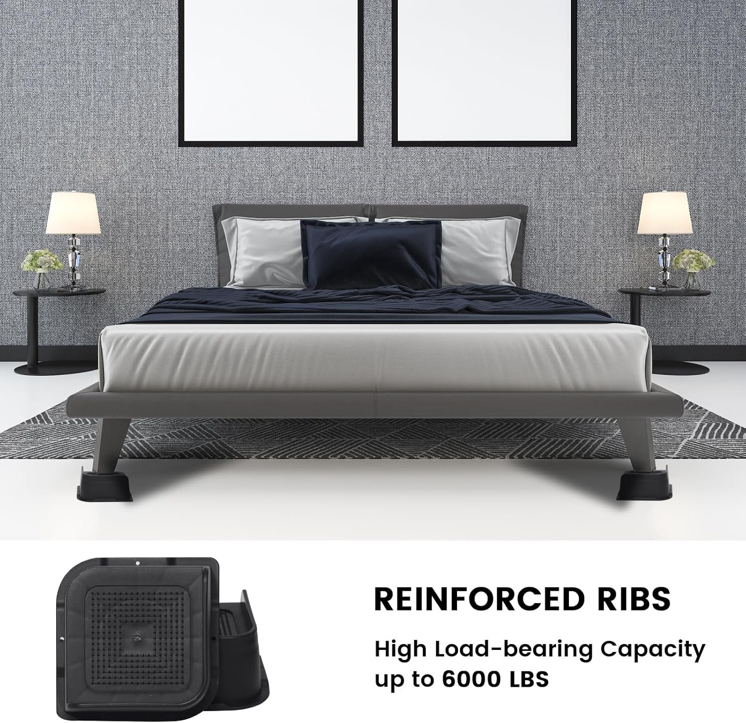 1728964554 651 Heavy Duty Bed Risers Oversized Furniture Elevators Supporting Up to