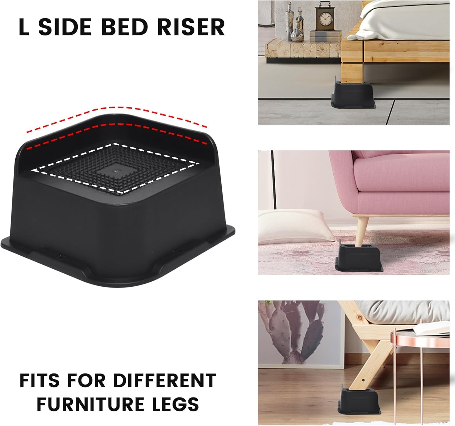 1728964554 916 Heavy Duty Bed Risers Oversized Furniture Elevators Supporting Up to