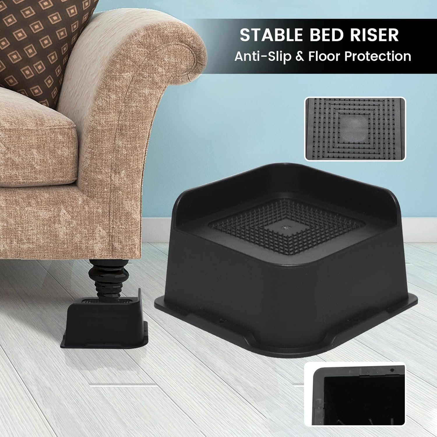 1728964555 973 Heavy Duty Bed Risers Oversized Furniture Elevators Supporting Up to