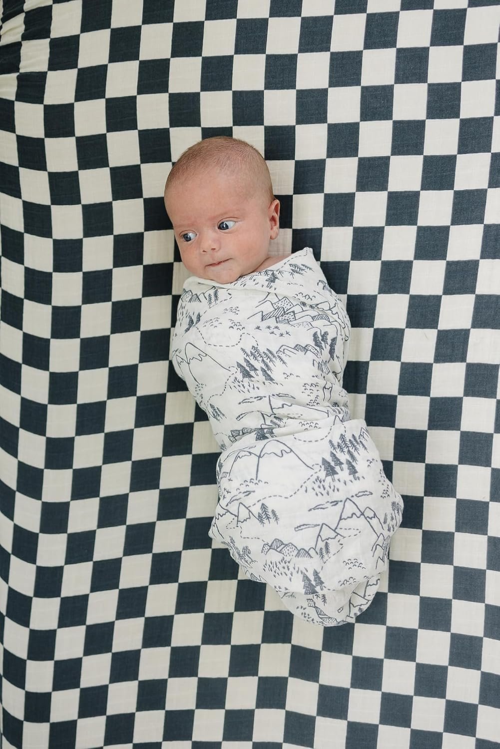 Mebie Baby Charcoal Checkered Muslin Crib Sheet - Soft, Breathable Bedding for Babies, Modern Neutral Fitted Sheet for Standard Crib Mattresses, Perfect for Boys' or Girls' Rooms 3 1729017989 197 Mebie Baby Charcoal Checkered Muslin Crib Sheet Soft Breathable