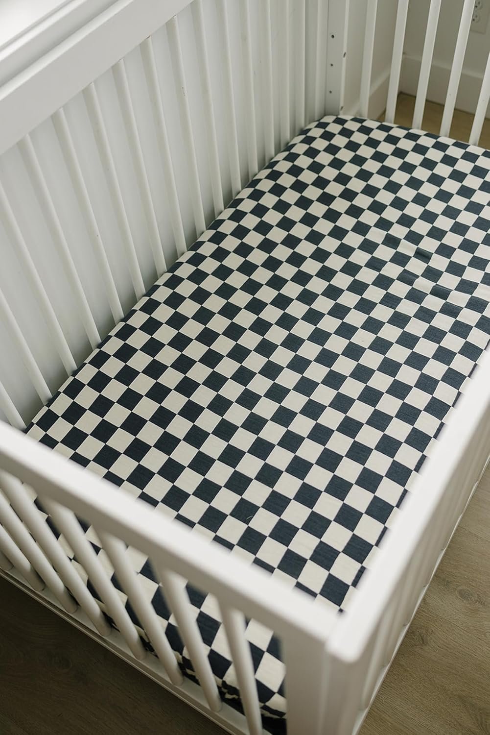 Mebie Baby Charcoal Checkered Muslin Crib Sheet - Soft, Breathable Bedding for Babies, Modern Neutral Fitted Sheet for Standard Crib Mattresses, Perfect for Boys' or Girls' Rooms 2 1729017989 773 Mebie Baby Charcoal Checkered Muslin Crib Sheet Soft Breathable