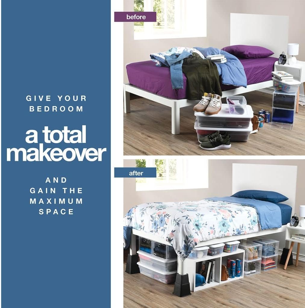 1729025912 42 Adjustable Bed Risers for Home 3 5 or 8 Inch