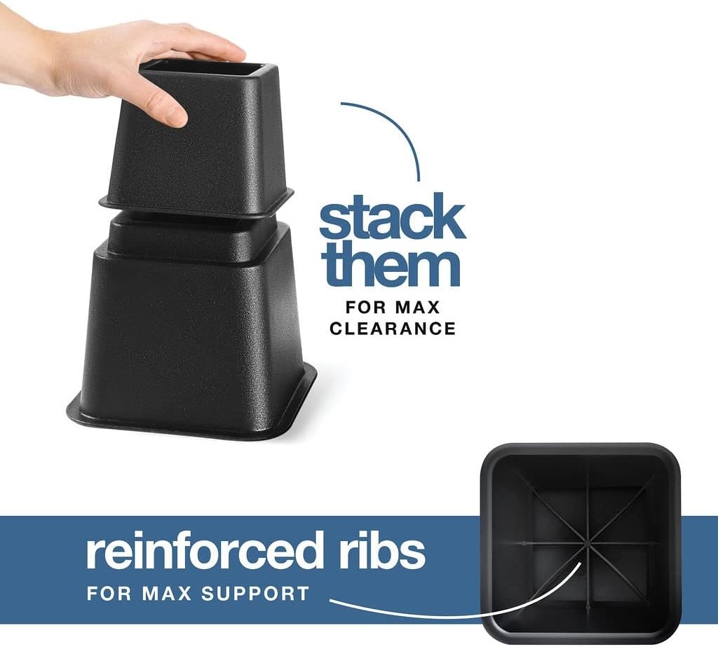 1729025913 598 Adjustable Bed Risers for Home 3 5 or 8 Inch