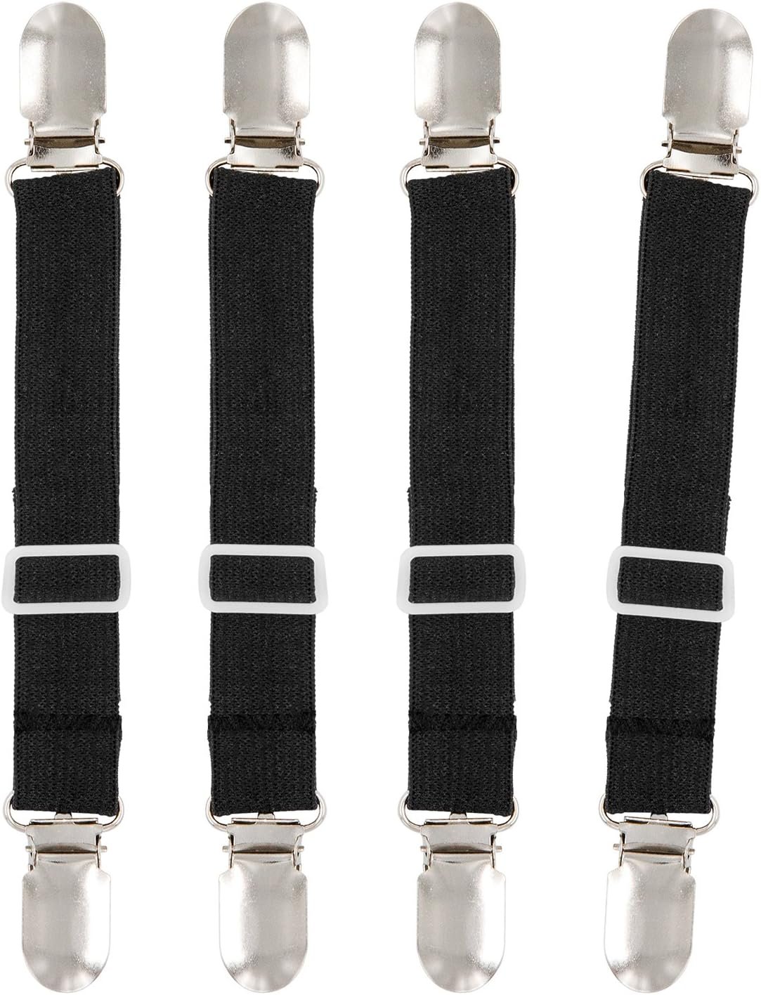 1729033460 186 BetyBedy 4 Pack Adjustable Bed Sheet Fasteners Elastic Strap Clips