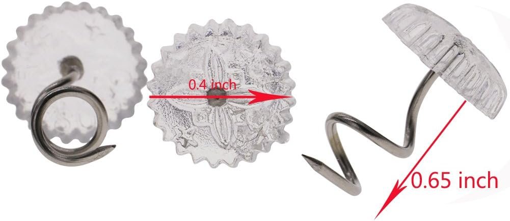 50 Pack of Mini Skater Clear Head Screw Nail Twist Pins for Upholstery - Ideal for Slipcovers, Chairs, Couches, Furniture, Car Covers, Bedskirts, and Sofa Sets (0.6 inch) 3 1729063036 419 50 Pack of Mini Skater Clear Head Screw Nail Twist