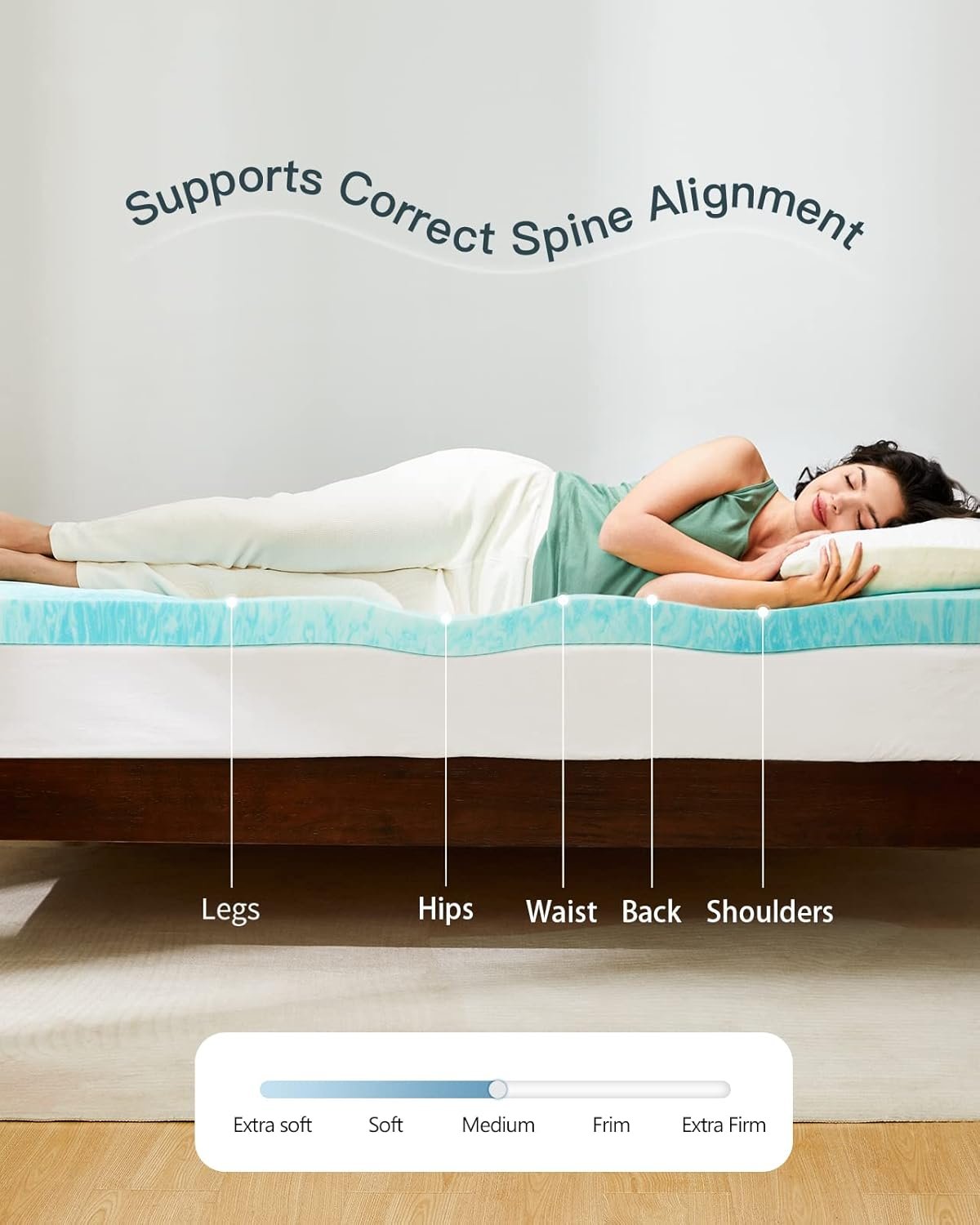1729132160 446 PERLECARE 3 Inch Queen Memory Foam Mattress Topper – Cooling Gel Infused