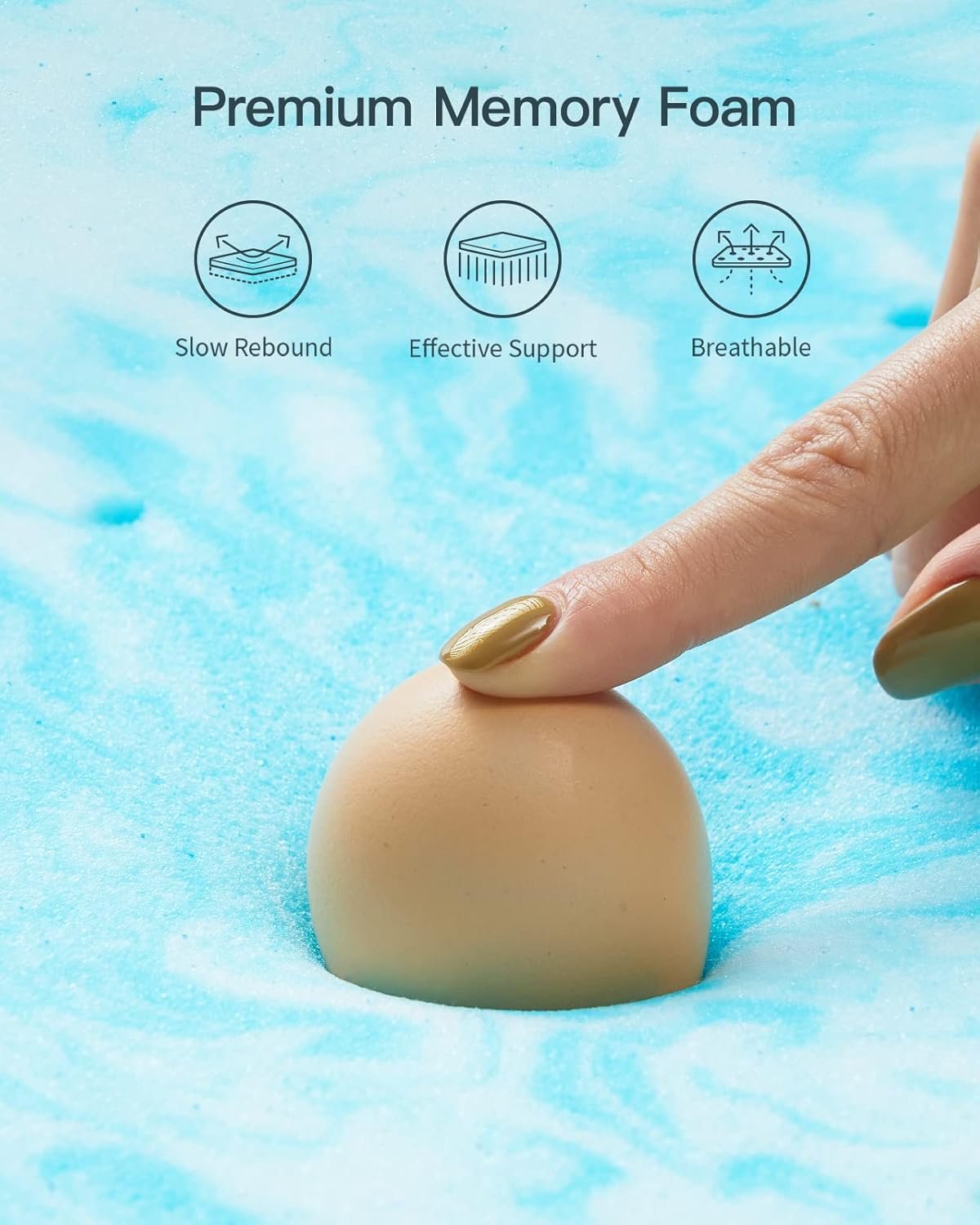 1729132160 855 PERLECARE 3 Inch Queen Memory Foam Mattress Topper – Cooling Gel Infused