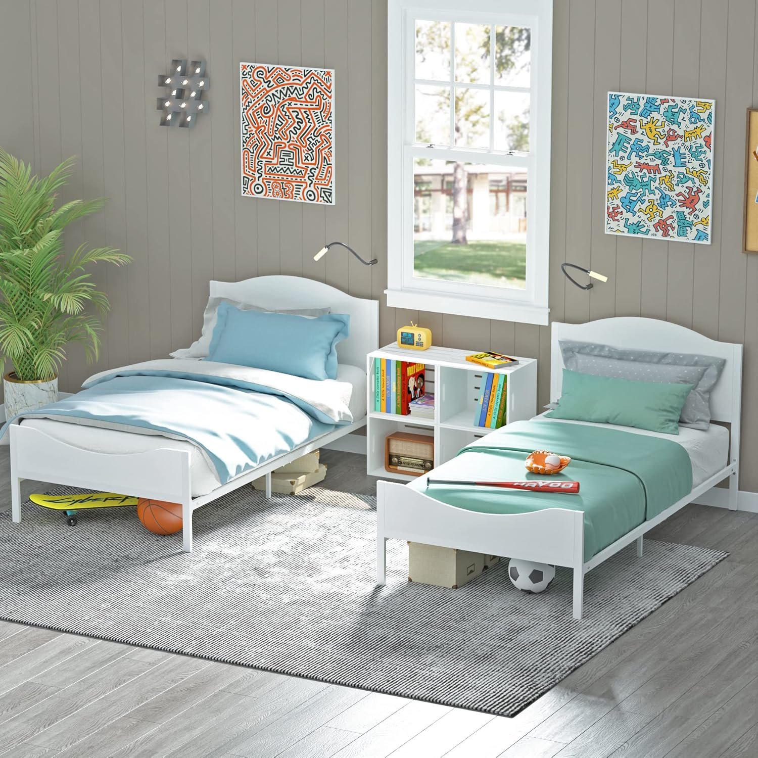 1729149282 140 Timy Kids Twin Bed Frame Stylish Wooden Headboard Footboard