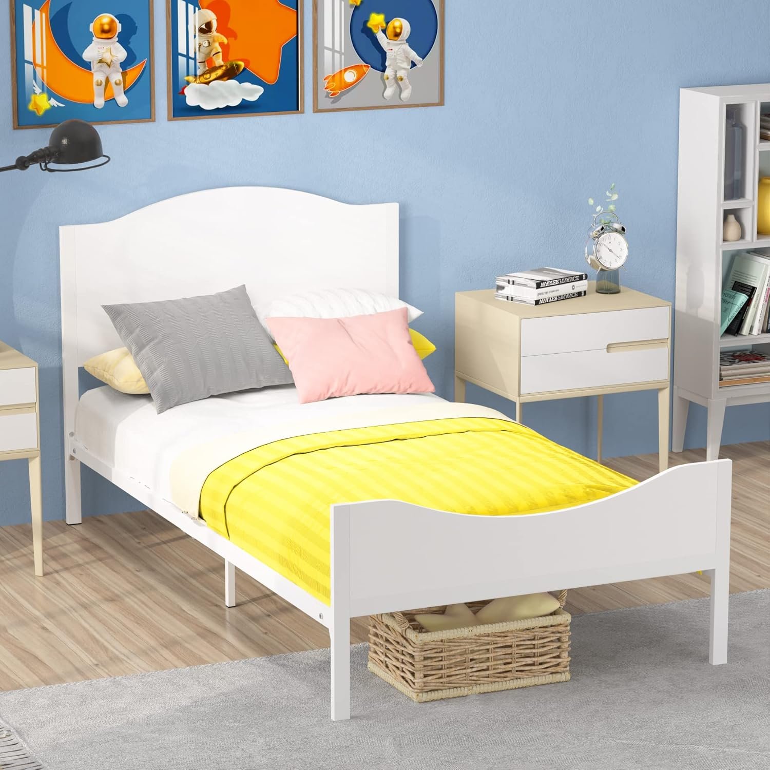 1729149282 360 Timy Kids Twin Bed Frame Stylish Wooden Headboard Footboard