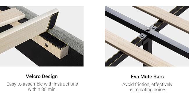 VELCRO DESIGN Easy to assemble with instructions within 30 min EVA MUTE BARS Avoid friction