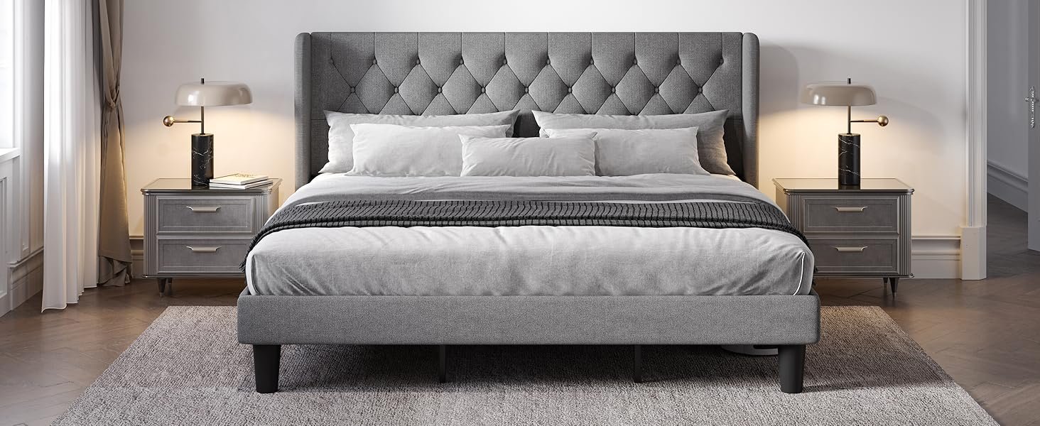 bed frame king size Light Grey