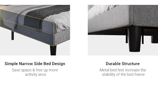 SIMPLE NARROW SIDE BED DESIGN Save space & free up more activity area STABLE STRUCTURE